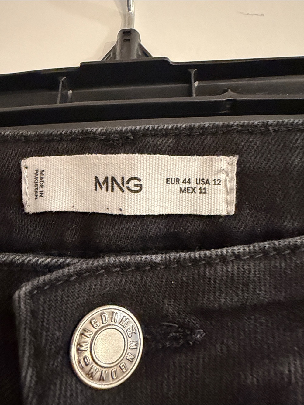 MNG Black Wide-Leg Frayed-Hem Jeans Spilt bottom - Picture 2 of 4